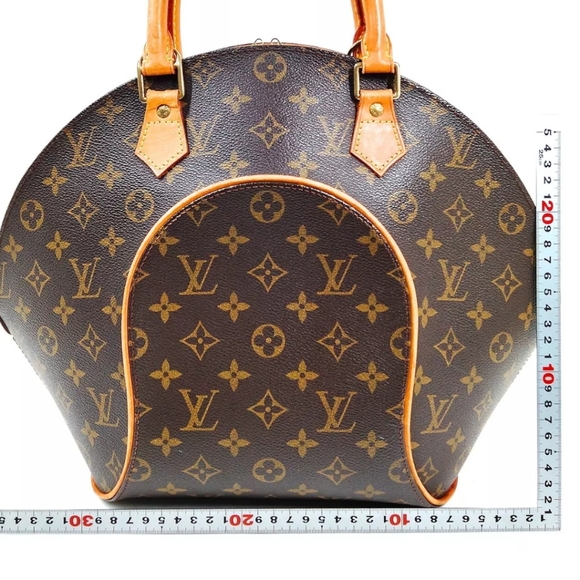 Louis Vuitton LV Hand Bag Ellipse MM Brown Monogram Brown Leather Tote Bag - Picture 3 of 15